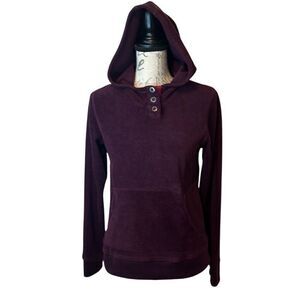 Horny Toad Purple Fleece Pullover Hoodie. Snap front Pockets Sweatshirt S